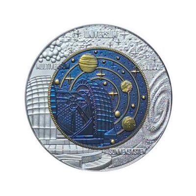 25€ Kosmologie 2015 – Silber-Niob-Münze – Handgehoben