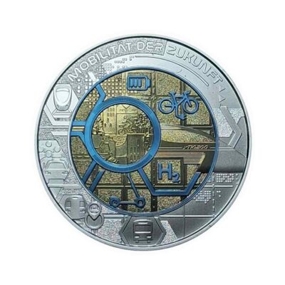 25€ Intelligente Mobilität 2021 – Silber-Niob-Münze – Handgehoben