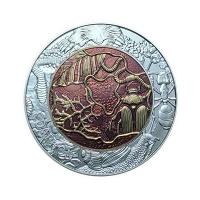 25€ Edaphon – Lebendiger Boden 2024 – Silber-Niob-Münze – Handgehoben